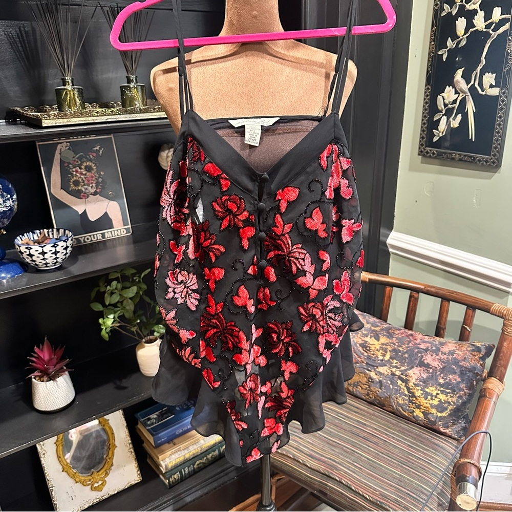 Lane Bryant Velvet Floral Bodysuit – Size 22/24